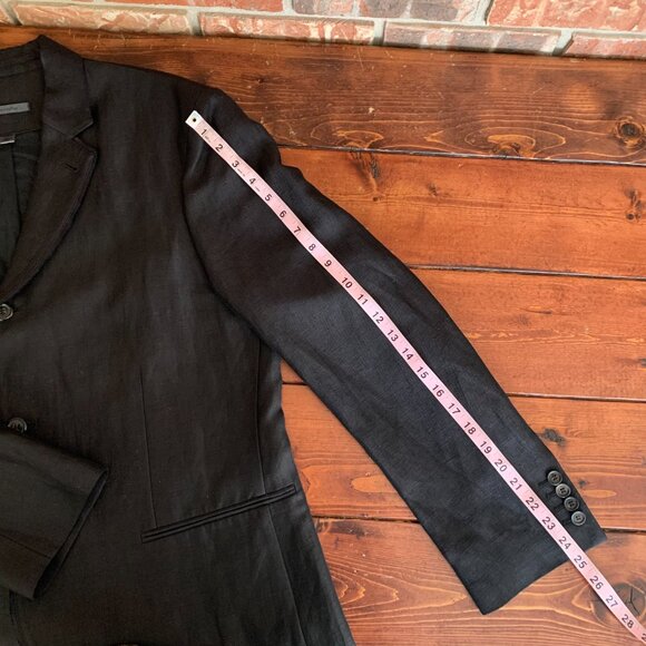 John Varvatos Black Size 54 Men's Three-Button Italy Linen Wool Blend Blazer EUC - Picture 14 of 14